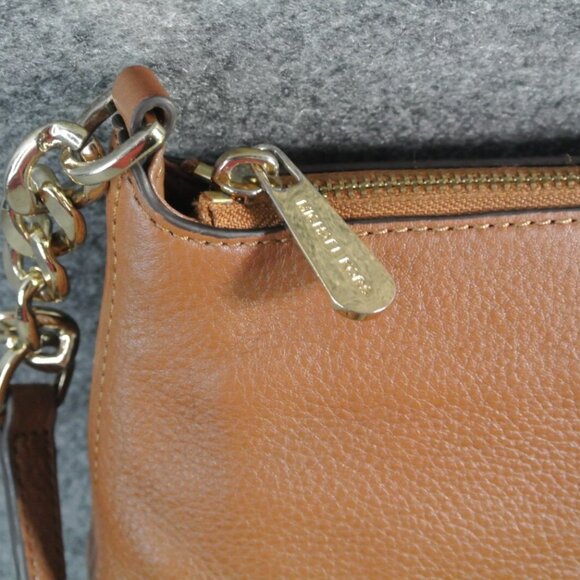 Michael Kors Brown Leather Crossbody Mini Purse Bag Small MK Handbag - Picture 2 of 13